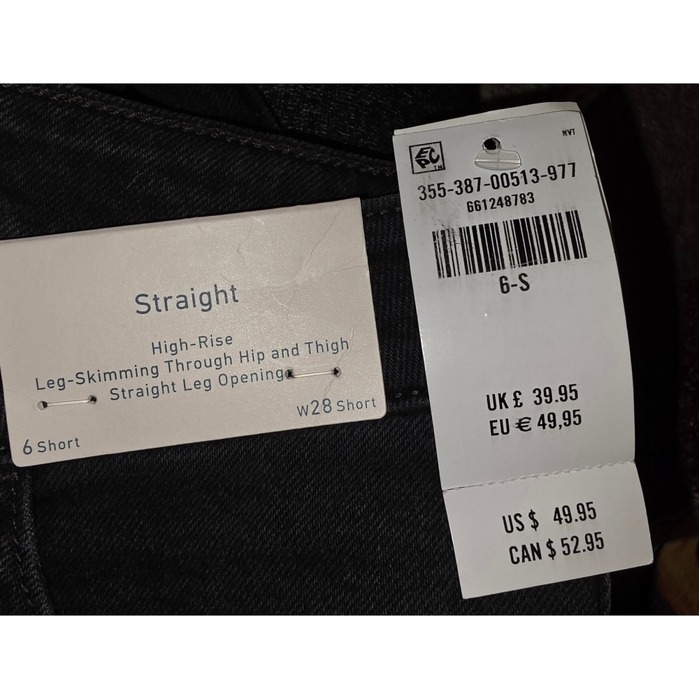 Hollister High-Rise Straight Leg Jeans Faded Black W28 Short 6S New With Tags - Picture 3 of 6